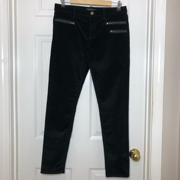 Banana Republic Zipper Pockets Skinny Ankle Corduroy Pants Black Women's 29 - Picture 3 of 15